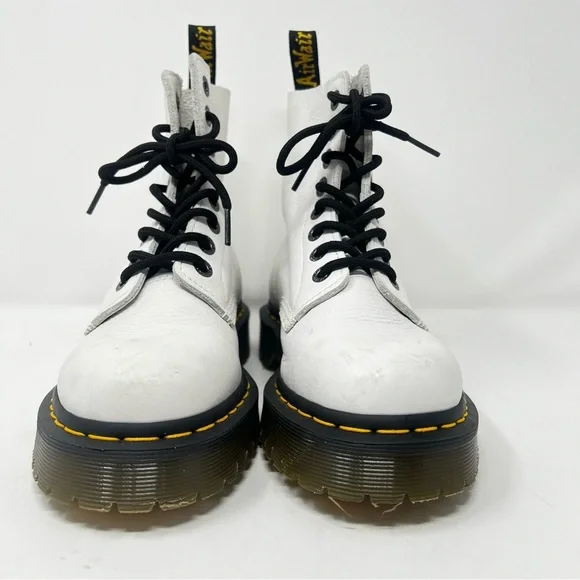 Dr. Martens White Boots with Black Laces - Picture 4 of 9